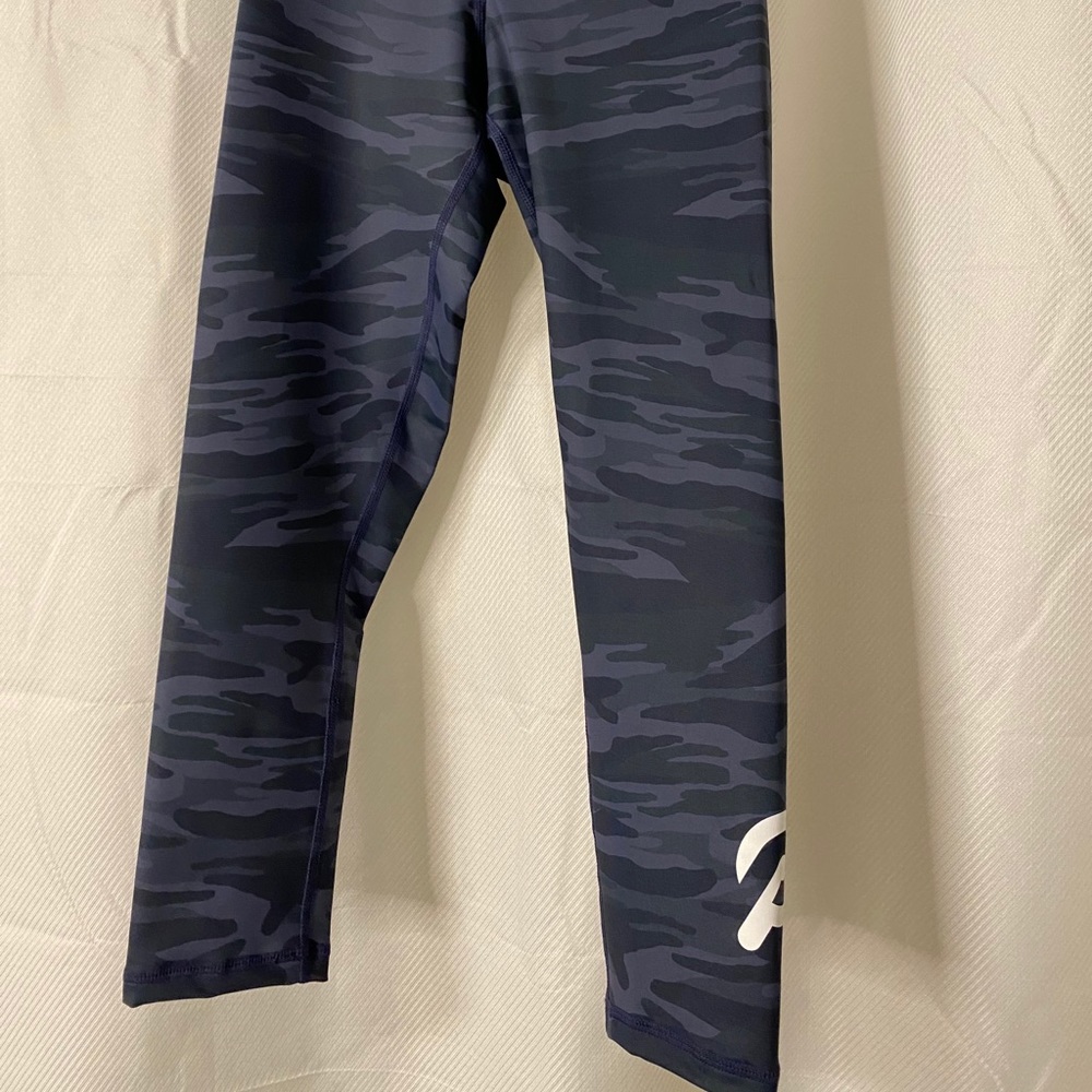 Peloton DYI blue camo leggings